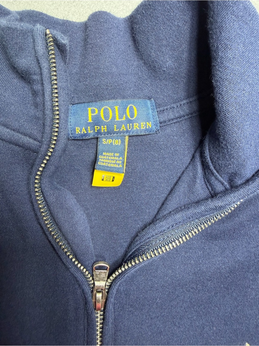 Boys Polo Ralph Lauren Half Zip Solid Blue Cotton Pullover Shirt Size S/P(8) - Picture 2 of 10